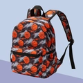 13 inch kids backpack with graffiti basketball print and ergonomic straps in black and orange - Black Basketball Graffiti