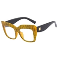 Occhiali cat-eye quadrati alla moda con montatura leopardata arancione e aste nere - Montatura Tè