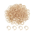 Golden open jump rings for DIY jewelry making with a smooth polished metallic finish - Kc Gold (open Bezel)