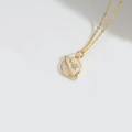 Minimalist gold planet pendant necklace featuring star-shaped inlay and sleek chain - Creamy White Planet