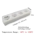 4-cavity peach shaped silicone mousse mold, translucent white, size 360x90x48mm - 4-Cavity Large Peach Mousse Mold / White