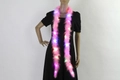 Pink LED feather garland with multicolor glowing lights for festive party decoration - Thin Fleece Boa / Pink/Thin/Multi-color Light
