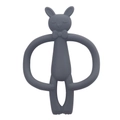 Grey silicone bunny teething toy with a large easy-grip ring design for babies - Bunny-Steel Grey