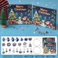 Christmas Advent Calendar set with 2 bracelets and 22 blue jewelry charms in gift box - RC453 Blue Blind Box