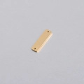 Macro shot of mirror-polished gold stainless steel rectangle tag with two holes for DIY jewelry - Double Hole / Gold