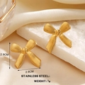 Boucles d'oreilles nœud en acier inoxydable doré, 2,9 cm x 2,6 cm, poids 7g - Forme de Nœud Papillon Or (821)