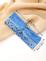 Detailansicht eines blauen Paisley-Stirnbands mit Maßen von 21 cm Länge und 9 cm Breite - Blau Paisley