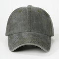 Classic washed dark gray cotton baseball cap with adjustable structure for men and women - One Size / Army Green