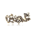 Vintage style golden dragon brooch with intricate scales and secure pin closure - Antique Gold Coil Dragon