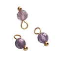 Ciondoli in pietra naturale viola sfaccettata con anelli dorati per gioielli fai-da-te - Ametista (4mm, 5 Pezzi/Confezione)