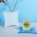 Moule en silicone pour dessous de verre en résine DIY avec exemple carré à paillettes bleues - Moule de dessous de verre carré à arc large miroir