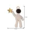 Colgante de astronauta blanco y dorado con estrella, medidas 31 mm por 24 mm - Astronauta atrapando estrellas