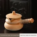 Kiln-baked ceramic roasted milk tea pot in FuLu gourd shape with rope handle, 950ml - 950ML / Fulu Jar Pot (Honey Yellow) / 24.5cmx14cm