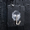 Wasserdichter Klebehaken mit schwarzer Basis und transparentem Blumendetail - Schwarzer Basis-Metall-J-Haken