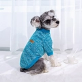 Classic blue and white knitted pet sweater with ribbed cuffs and fleece lining - XS / Classic Sweater / Sky Blue
