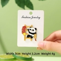 Cute panda enamel pin with traditional ladder and gold coin elements on a card - New Year Firecracker Panda