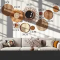 10-piece bohemian wall decor set with seagrass, rattan woven discs, and a sunflower mirror - Bestselling E Combo (10-Piece with Mirror)