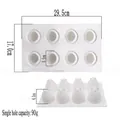 White 8-cavity silicone mold for baking cakes and chocolates with 90g hole capacity - 8-Cavity 3D Strawberry