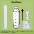 5-piece cocktail shaker set with 1000ml scale shaker and 40cm lemon muddler - 1000ml 5-Piece Set