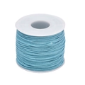 Spool of 1.0mm light blue waxed cotton cord for DIY jewelry making and bead threading - Sky Blue