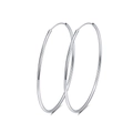 Minimalist large hoop earrings in polished 925 sterling silver with a sleek round design - Silver XXL Hoop Earrings (SE146-50CM)