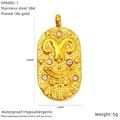 Makroaufnahme von Widder Tarot-Anhänger aus 18K Gold mit Zirkonia und Maßen - Widder-Gold