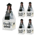 Set of 5 transparent graduation candy boxes with cartoon girl and Congrats GRAD text - Female Style / Female Graduate Transparent Box
