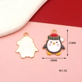 Detail view of colorful penguin charms for jewelry making with size and weight info - Christmas Penguin Style