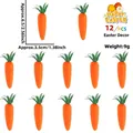 12er Set Mini-Schaumstoff-Karotten mit grünen Blättern für die Osterparty Dekoration - Simulationskarotten (12 Stk./Packung)