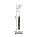 Forchetta moderna in acciaio inox con manico in bambù verde scuro, lunga 20 cm - Forchette Verdi