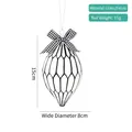 15cm waterdrop Christmas ornament with black and white honeycomb pattern and bow - 15cm Style 18 Black & White Geometric (Single)