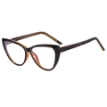 Occhiali cat eye montatura tartarugata marrone scuro con lenti anti luce blu - Leopardo Nero