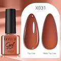 Κόκκινο καφέ UV βερνίκι νυχιών X031 7ml με γυαλιστερό και ματ αποτέλεσμα top coat - Top Coat/Ματ Αντίθεση / 31 Κοκκινωπό Καφέ