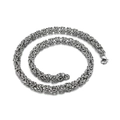 Polished silver Byzantine chain necklace with secure lobster clasp for men's fashion - 7mm / 60CM