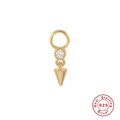 Creolen aus 925er Sterlingsilber mit Goldbeschichtung, Kegelanhänger und Zirkonia - Gold Kegel Einzelzirkon (#39)
