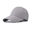Macro detail of laser-perforated breathable holes on grey quick-dry baseball cap - Adjustable / Light Gray