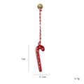 Red candy cane Christmas ornament with white polka dots and gold tag, 7cm tall - Red Candy Cane