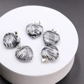 Zebra pattern heart pendants with silver clasps for DIY jewelry making accessories - Synthetic Zebra Stone