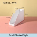 White slanted plastic storage box for cabinet organization, small size 30x9x18cm - Slanted Dual-Handle Box - Small (4446)