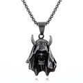 Gothic style retro devil mask pendant necklace in antique silver stainless steel - Vintage Color Hannya Mask (No Chain) (E0307)