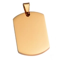 Colgante de placa de identificación rectangular de acero dorado pulido para grabar - Dorado