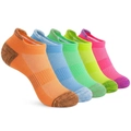 Set of 5 colorful mesh breathable low cut ankle sports socks in neon summer colors - One Size (37-45) / Multicolor Mixed (5 Pairs Pack)