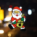 Autocollant de fenêtre Père Noël avec paillettes dorées pour décorations de Noël - Père Noël Jouant Du Violon
