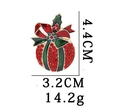 Christmas holly brooch with red rhinestones measuring 4.4cm by 3.2cm in size - C1651-1-Red Christmas Ball
