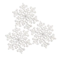 Trois pendentifs flacons de neige argentés en plastique pour décorations de Noël festives - 3 Pièces / Argenté