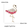 Elegante spilla a fenicottero con strass rosa per abiti da donna in oro - Rosso