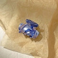 Blue and pink marble pattern acetate hair claw clip on a vintage paper background - 6# Blue Marble