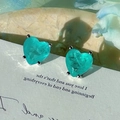 2504227 Lake Blue Heart-shaped Zirconia Earrings (s925 Silver Needle)