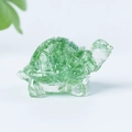 Mini green crystal turtle figurine with transparent shell for creative desktop decoration - 28 Green Glass