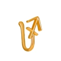 Golden Sagittarius constellation non-piercing U-shaped nose ring with a polished finish - Sagittarius